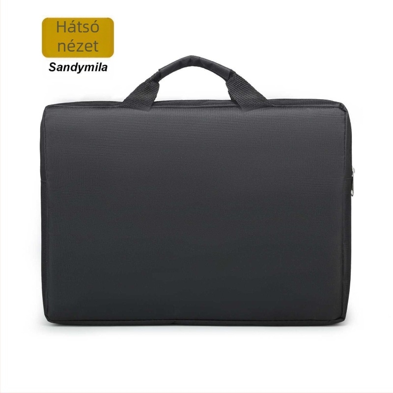 Laptop és tabletás válltáska, 600D Oxford anyag, cipzáras nyitás, vízálló, lopás elleni védelem, számítógép zseb
