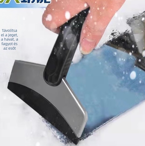 Autóhoz való hólapát és jégmentesítő, rozsdamentes acélból, szélvédő téli tisztítására