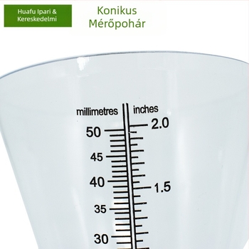 Kerti konuszi esőmérő, PS anyagú, átlátszó, dugós telepítés, méretek 100×215 mm, HF 039, Yuyao Zhejiang