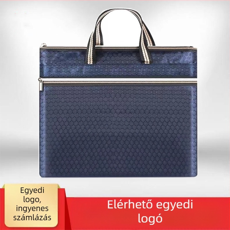 Oxford szövetes dokumentumtáska cipzárral, testreszabható feldolgozás, nyomtatott logó, anyagvastagság 30