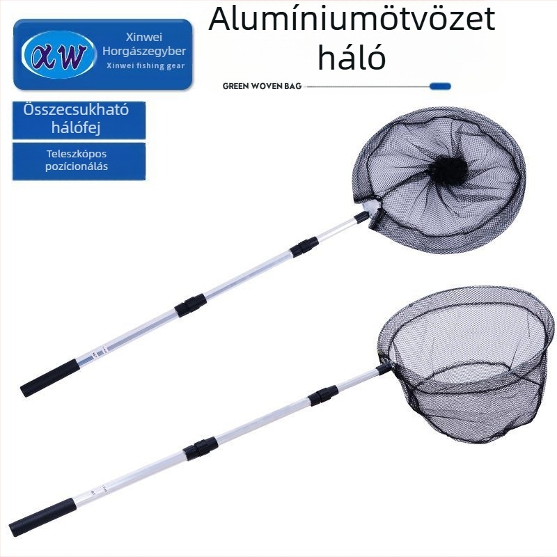 Összecsukható alumíniumötvözet hálófej horgászathoz