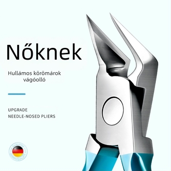 Rozsdamentes acélból készült pedikűr körömvágó olló ferde szájú és hegyes végű, az idült körmök és a halott bőr eltávolítására, hordozható, lapos száju dizájn
