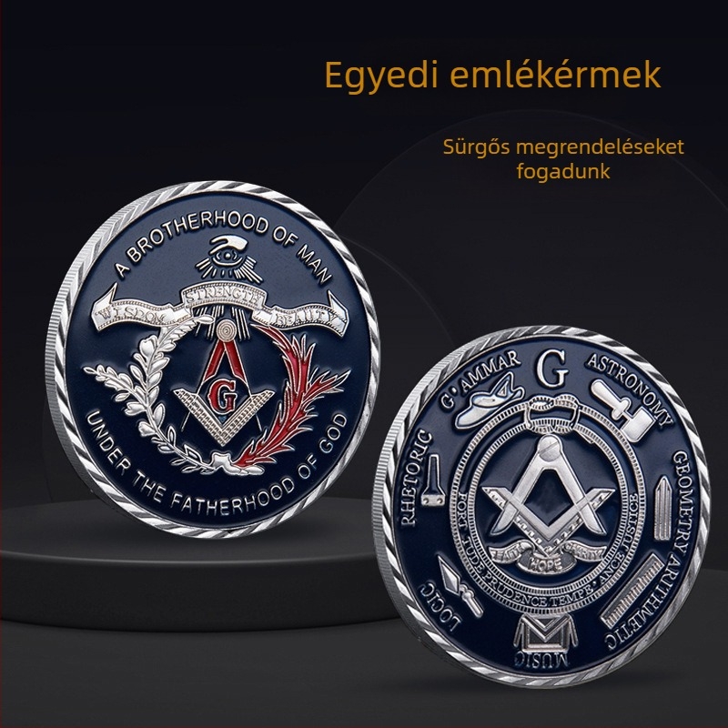 Európai szabadkőműves testvér-emlékérme, vasanyag, univerzális felhasználás, egyenkénti csomagolás PP zacskóban és műanyag burkolatban