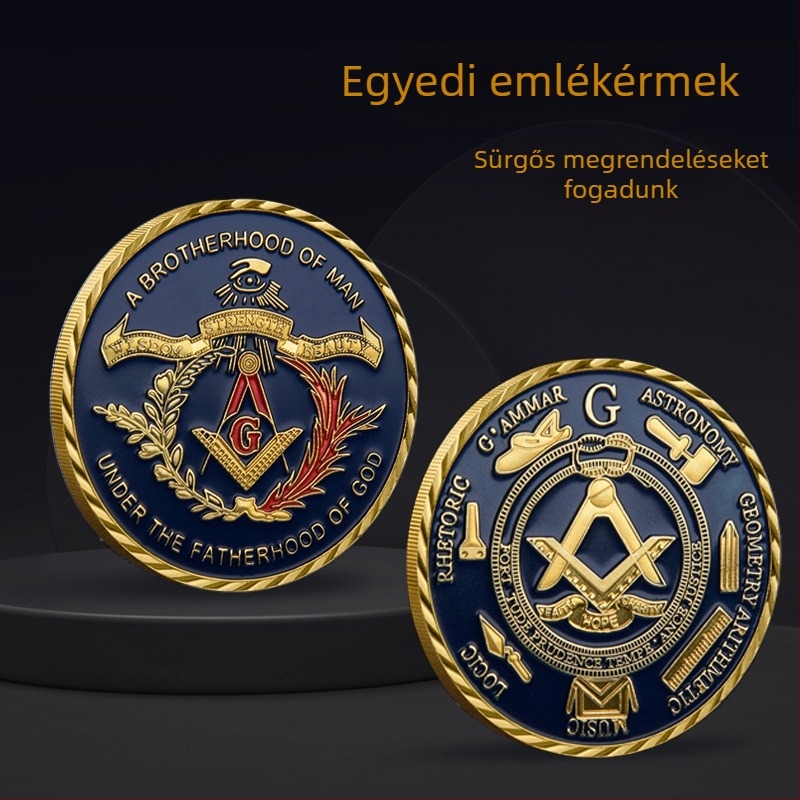 Európai szabadkőműves testvér-emlékérme, vasanyag, univerzális felhasználás, egyenkénti csomagolás PP zacskóban és műanyag burkolatban