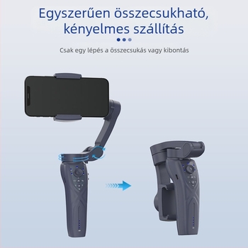 3-tengelyes gimbal AI arckövetéssel, világítással, Bluetooth-kapcsolat és selfie állvánnyal VLOG-hoz