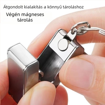 Körömvágó – mini összecsukható, hordozható, rozsdamentes acélból, sík szájú