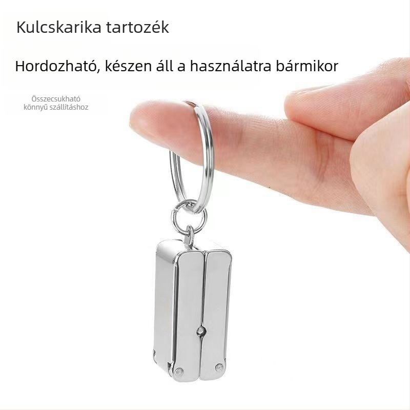 Körömvágó – mini összecsukható, hordozható, rozsdamentes acélból, sík szájú