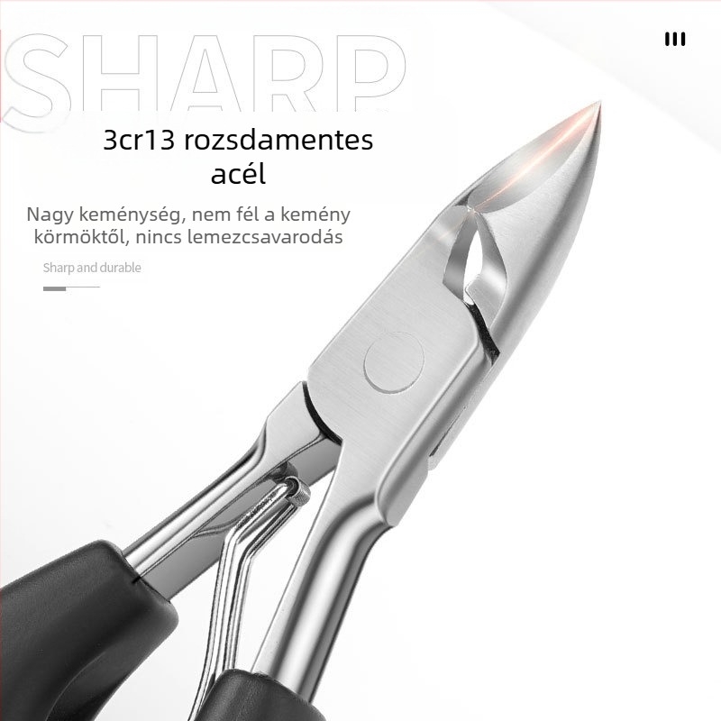 Rozsdamentes acél manikűr készlet: bőrt elszedő, körömvágó és körömcsipesz — hordozható, háztartási stílus; súly 79,8 g; csomagolás 250 darab; OEM magáncímke