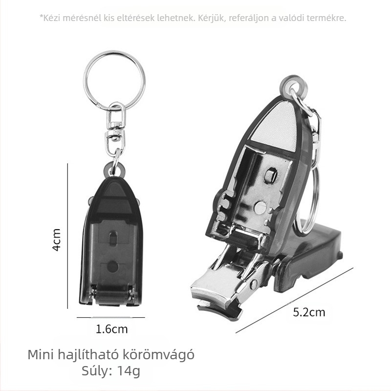 Huarui körömolló, hordozható, sík szájú, anyag: műanyag + rozsdamentes acél, univerzális használat