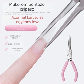 Körömformázó csipesz hegyes állkapcsokkal – körömépítő eszköz rozsdamentes acél Tide (Beauty), OEM