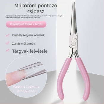 Körömformázó csipesz hegyes állkapcsokkal – körömépítő eszköz rozsdamentes acél Tide (Beauty), OEM