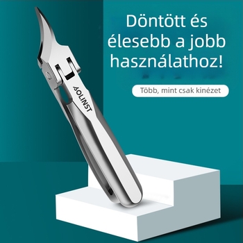 Rozsdamentes acél körömvágó olló ferde végével, hordozható manikűr eszköz otthoni használatra