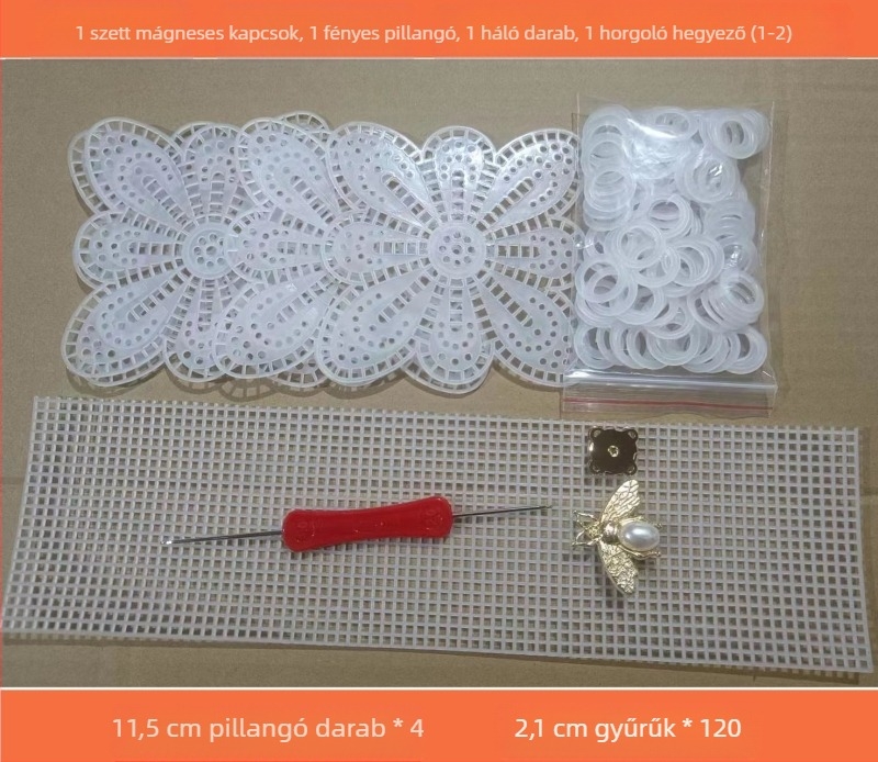 Műanyag hálós pillangó darab – Autochs, Műanyag gyanta, DIY horgoláshoz való anyag táskákhoz és párnákhoz