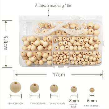 DIY fa gyöngyök ékszerekhez — anyag: fa; felületkezelés: polírozás; minta: totem; stílus: minimalist; márka: Star maple.