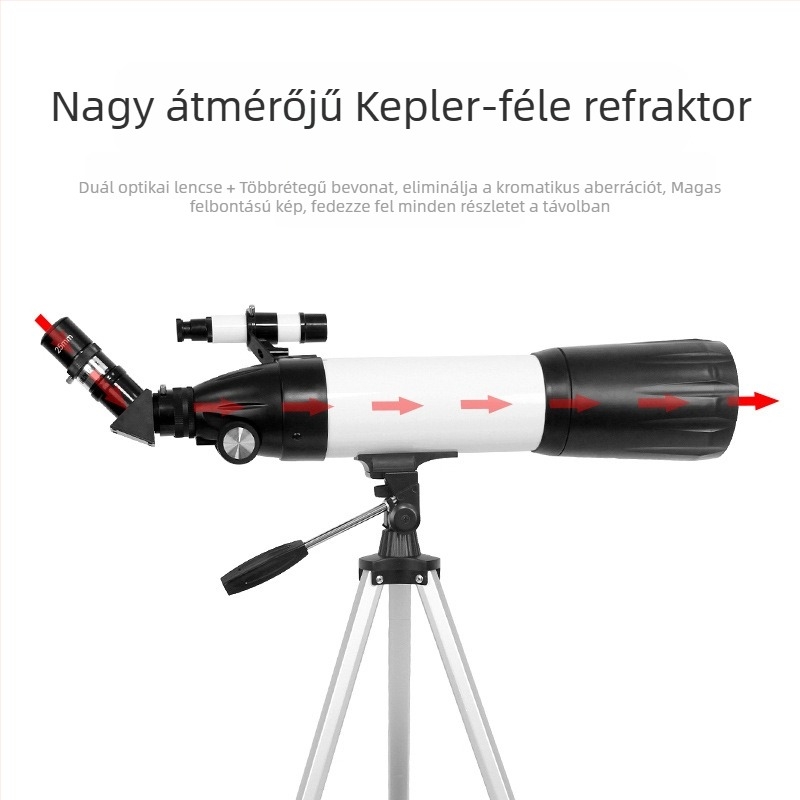 Csillagászati teleszkóp 50070 – nagy felbontású, nagy nagyítású, kettős használat ég és föld megfigyelésére, csillagászati megfigyelés és holdnézés