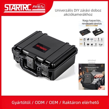 PP anyagú kamera tároló doboz jelszavas zárakkal, 10 L, IP67 vízálló, kompatibil GoPro HERO, DJI Action Pocket és Shadow Stone Ace Pro