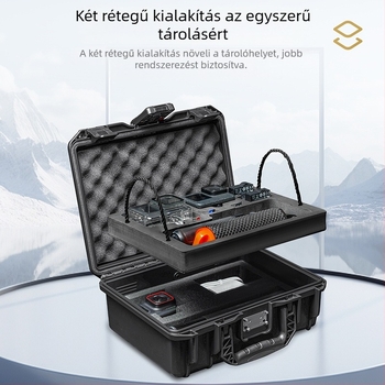 PP anyagú kamera tároló doboz jelszavas zárakkal, 10 L, IP67 vízálló, kompatibil GoPro HERO, DJI Action Pocket és Shadow Stone Ace Pro