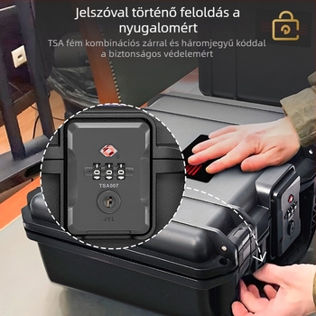 PP anyagú kamera tároló doboz jelszavas zárakkal, 10 L, IP67 vízálló, kompatibil GoPro HERO, DJI Action Pocket és Shadow Stone Ace Pro