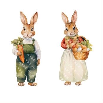 Kültéri húsvéti jelzőtábla: nyúl és tojások, retro kertdekor, Ocean márka