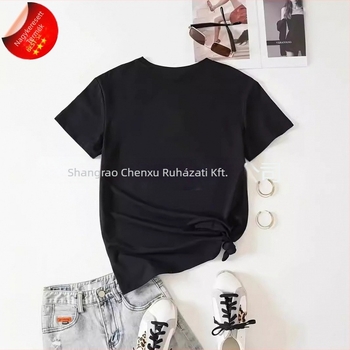 Rövid ujjú poliészter póló kerek nyakkal, 95%+ poliészter tartalom, Friss stílus, Tavasz 2024