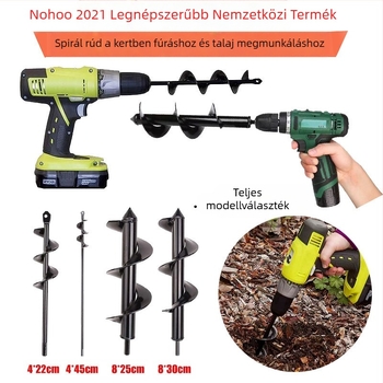 Nuohu talajfúró spirálos tengellyel – mangánacél, acél nyél, 0,5 kg, testreszabott feldolgozás