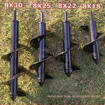 Nuohu talajfúró spirálos tengellyel – mangánacél, acél nyél, 0,5 kg, testreszabott feldolgozás