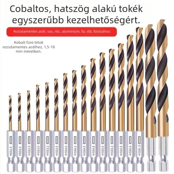 13 részes hatszögű szárú fúrókészlet HSS acélból, tartós és kiváló minőségű