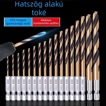13 részes hatszögű szárú fúrókészlet HSS acélból, tartós és kiváló minőségű