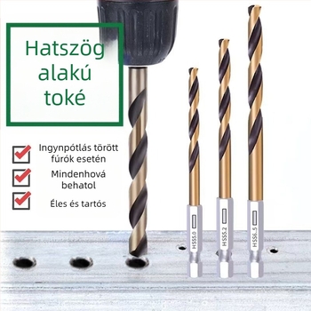 13 részes hatszögű szárú fúrókészlet HSS acélból, tartós és kiváló minőségű