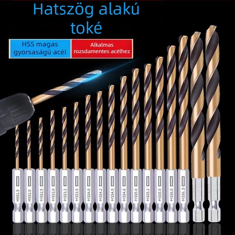 13 részes hatszögű szárú fúrókészlet HSS acélból, tartós és kiváló minőségű