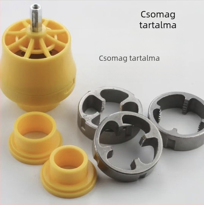 Elektromos fúróhoz csőmenet-adapter, PVC/NPT menet, fém + műanyag kivitel, robusztus felépítés, háztartási használatra