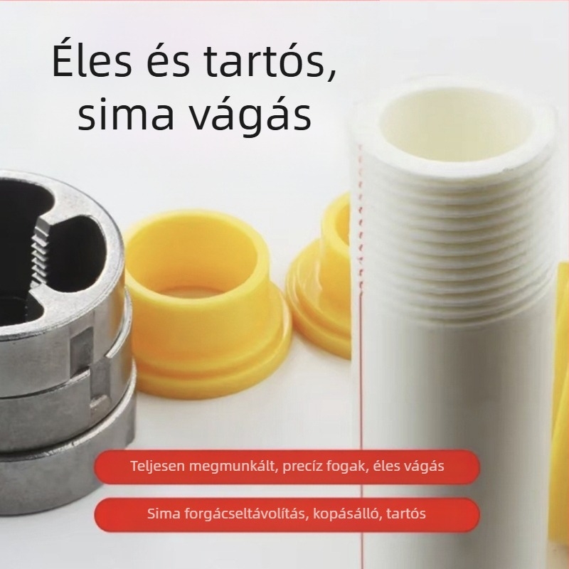 Elektromos fúróhoz csőmenet-adapter, PVC/NPT menet, fém + műanyag kivitel, robusztus felépítés, háztartási használatra