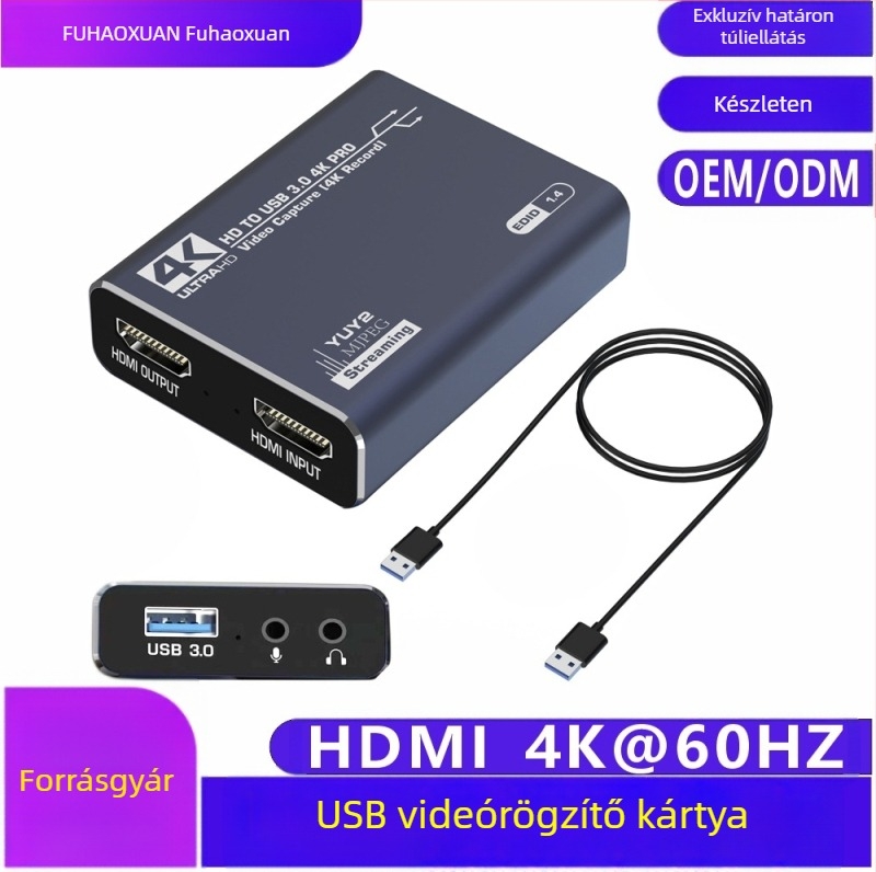 HDMI felvételkártya 1080p USB MS2131 PS4 játékkonzol felvétel és hangrögzítés