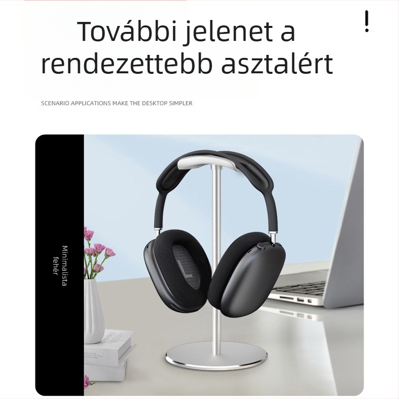 Asztali fejhallgató tartó M9, alumíniumötvözet + szilikon, 165 g, tárolás