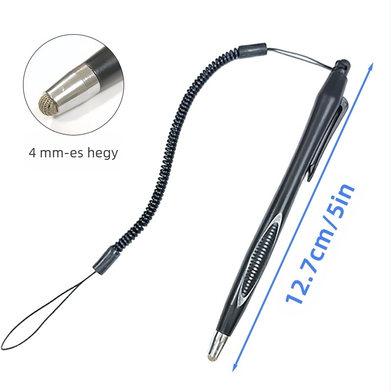 Textil fejű stylus táblagépekhez és okostelefonokhoz, rugós zsinórral 4.0, műanyag tokozás, modell YMB-0014, kompatibil Huawei, Xiaomi, OPPO, Vivo