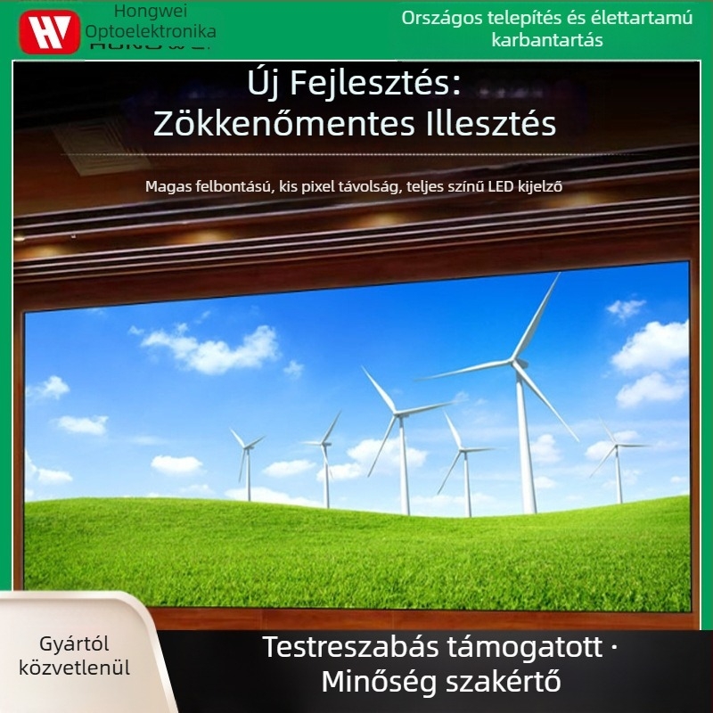 Beltéri kis lépésű P1.25 LED kijelző, 1920x1080 felbontás, 640000 pixel, modul 320x160, 256 szürkeárnyalat