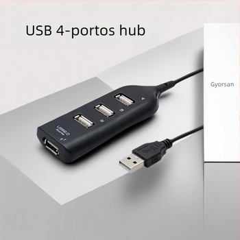 USB 2.0 hub 4 porttal, 1–4 elosztó, USB-ről táplált, külső tápellátás nélkül