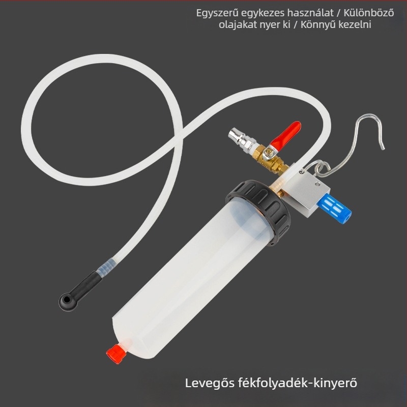 Pneumatikus fékfolyadék cserélő eszköz, 300 ml kapacitás, műanyag kivitel, univerzális alkalmazás, tömeg 0,4 kg