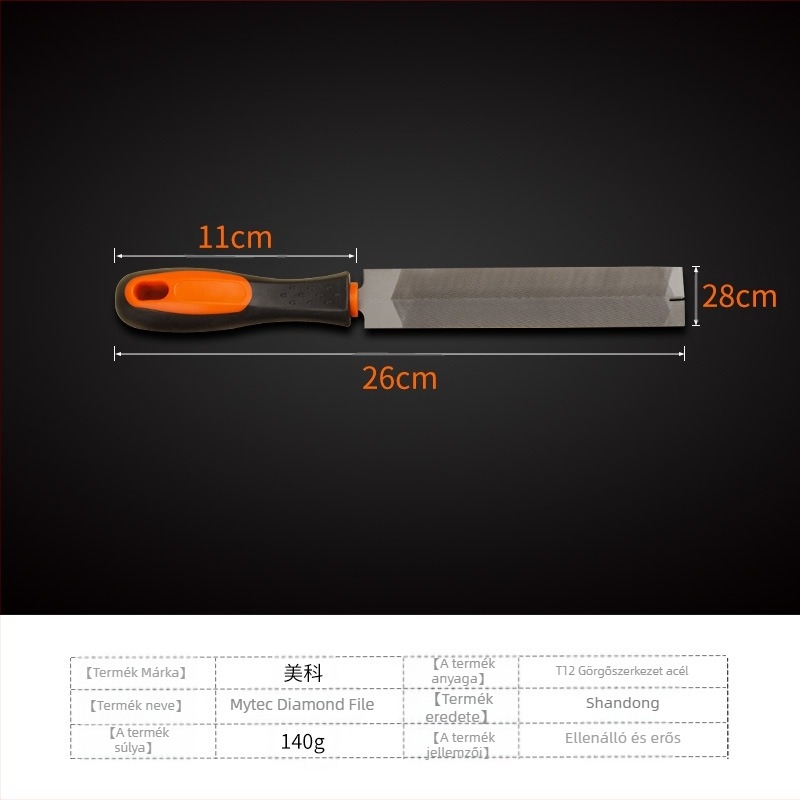 Meike gyémántos reszelő faiparhoz, rombusz keresztmetszet, fin fogak, acél anyag