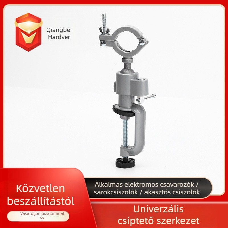 Fúróhoz univerzális forgó és rögzítő tartó – Strong times, anyag: alumínium és öntöttvas