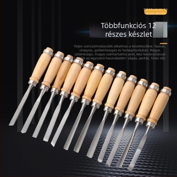 Fafaragó eszközök készlet – 12 darab, vésők és vágókések, kézzel készített gyökérfaragás, famegmunkáló szerszámkészlet