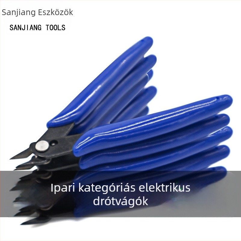 SANJIANG mini ipari szintű diagonális vágófogó elektronikai alkalmazásra, szerszámacél, 60 g, vágási átmérő 1,0 mm