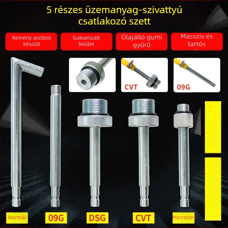 Öt darabos olajtöltő csatlakozó készlet töltőgépekhez, 12V üzemmód