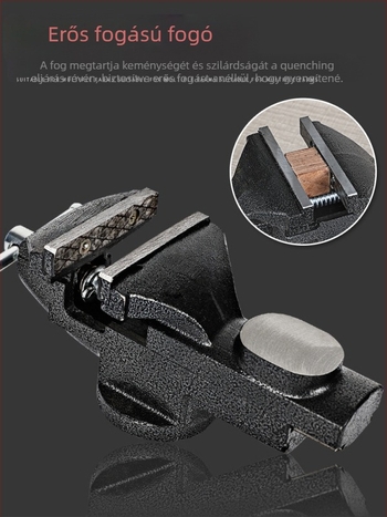 Asztali vise – 360° forgás, öntött acél, sík állú harapófogó, többfunkciós háztartási rögzítő