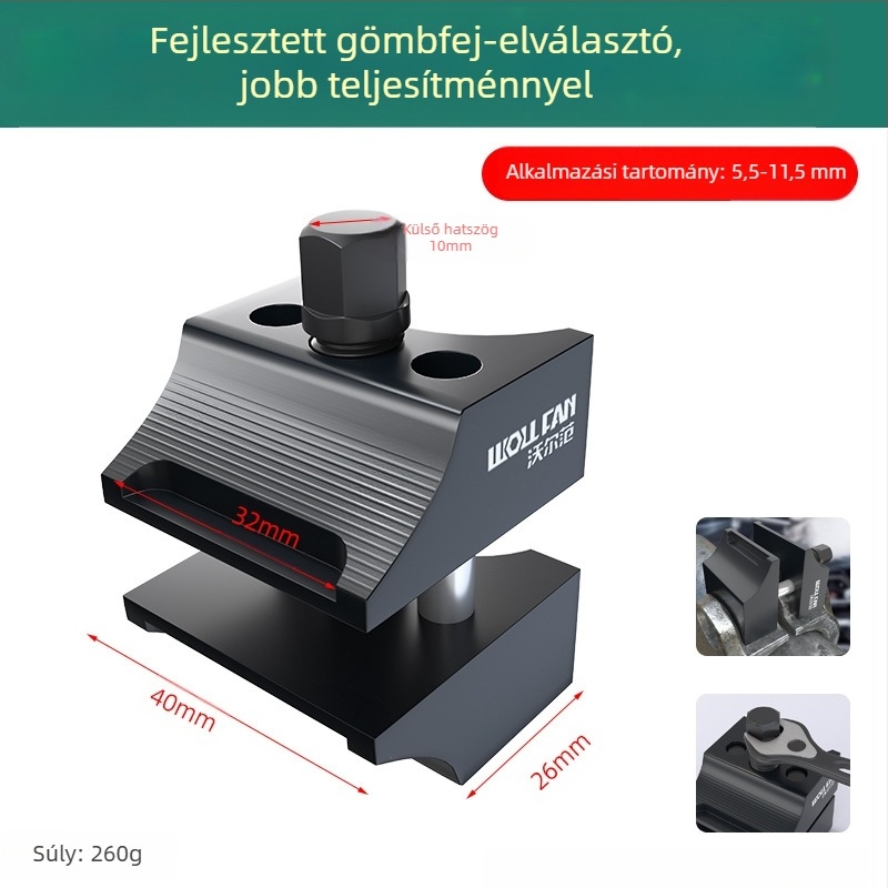 Wallfan Autó gömbcsukló szétválasztó eszköz, magas széntartalmú acélból, 5,5–11 mm-es gömbcsuklókhoz