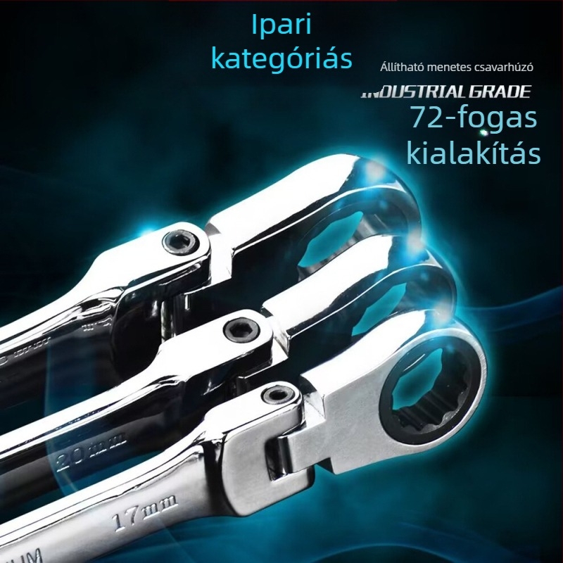 Racsnis kulcs forgó fejjel, 72 fog, kétirányú, belső hatszög meghajtás