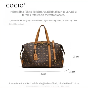 COCIO utazó- és tornazsák – PVC, kopásálló, betűk mintázat, uniszex