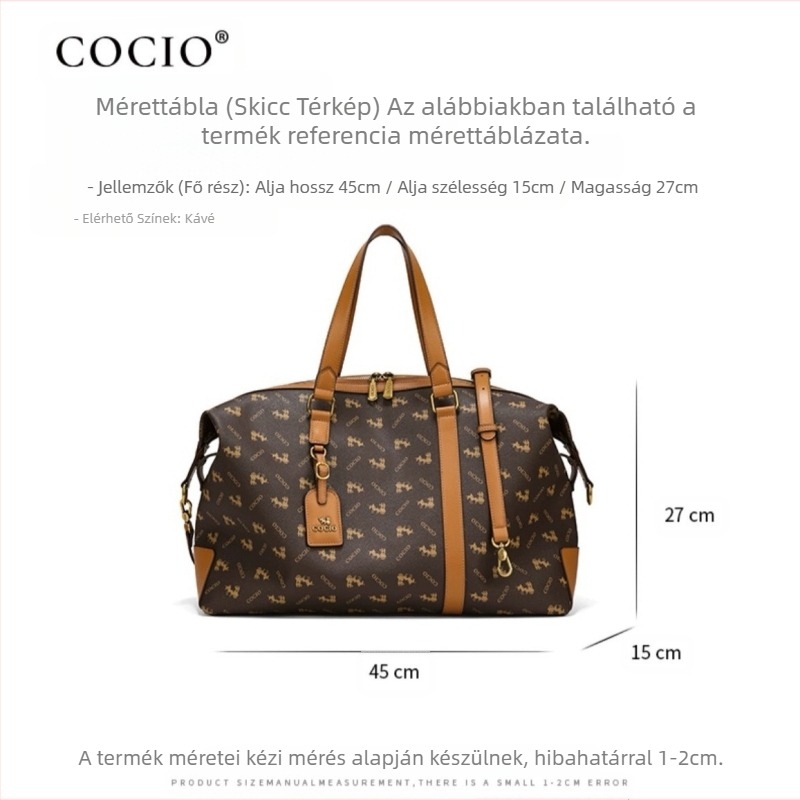 COCIO utazó- és tornazsák – PVC, kopásálló, betűk mintázat, uniszex