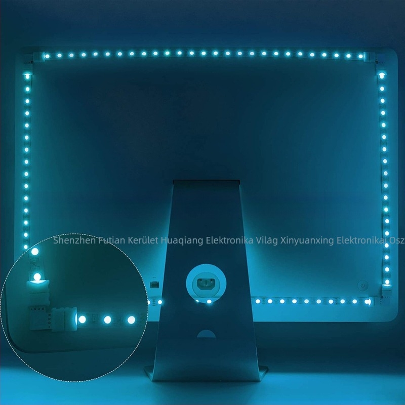 LED szalaghoz való PCB adapter, 4 tűs, L-típusú kampós csatlakozó, forrasztásmentes zár, 2-vezetékes réz érintkezők, környezetvédelmi szigetelő