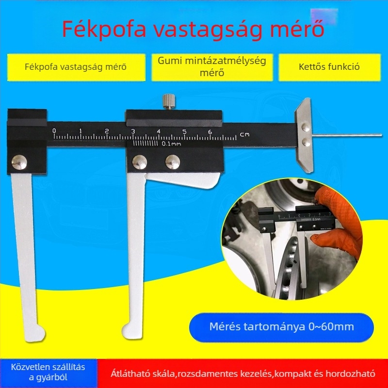 Féktárcsa vastagságmérő – rozsdamentes acélból, márka Come by car, a fék-tárcsa vastagság mérésére